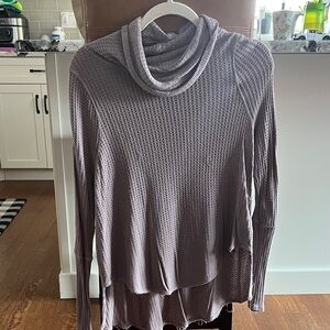 We The Free Lavender Cowl Neck Sweater